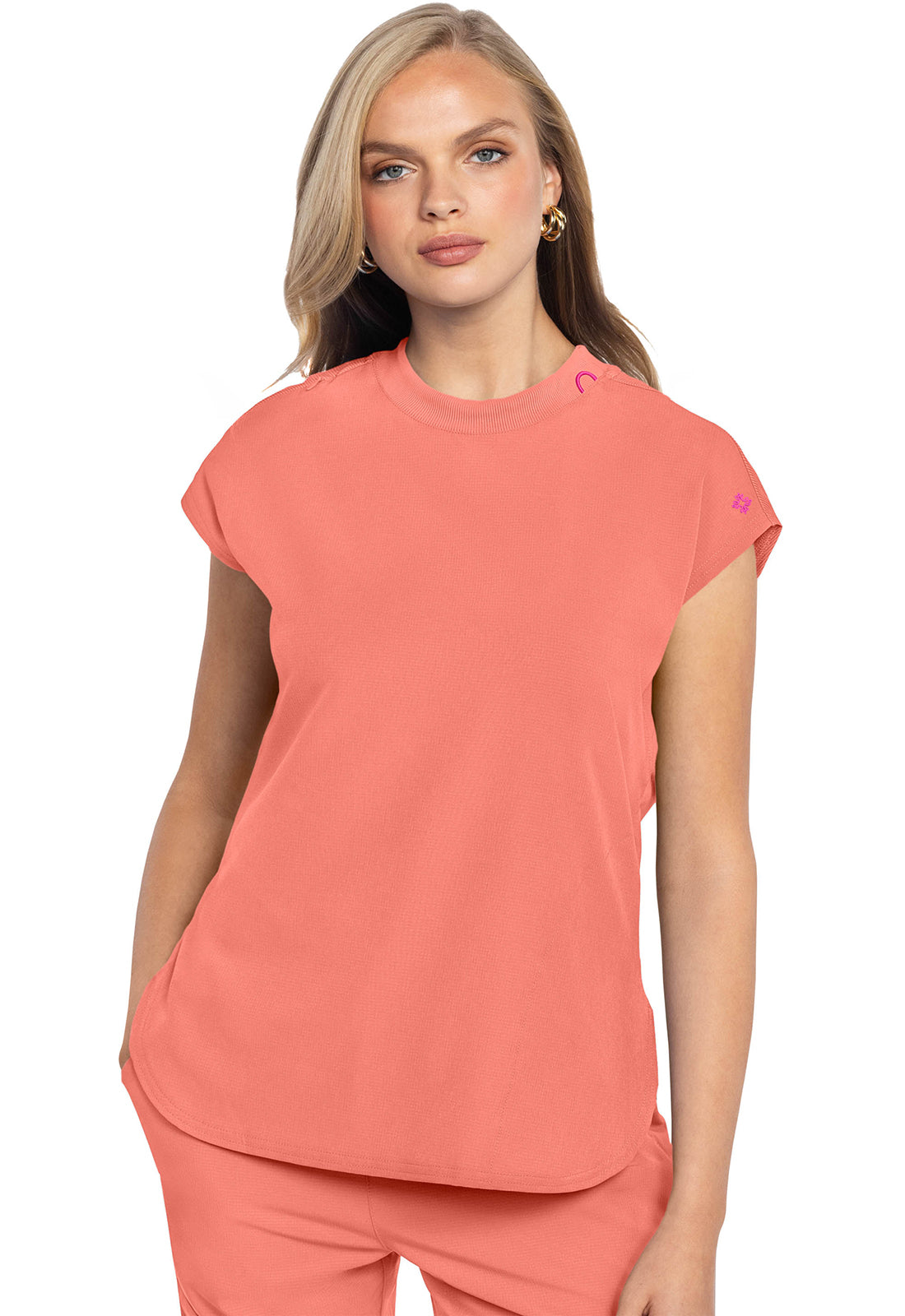 Women's  Round Neck Tuckable Top - Coral Fusion
