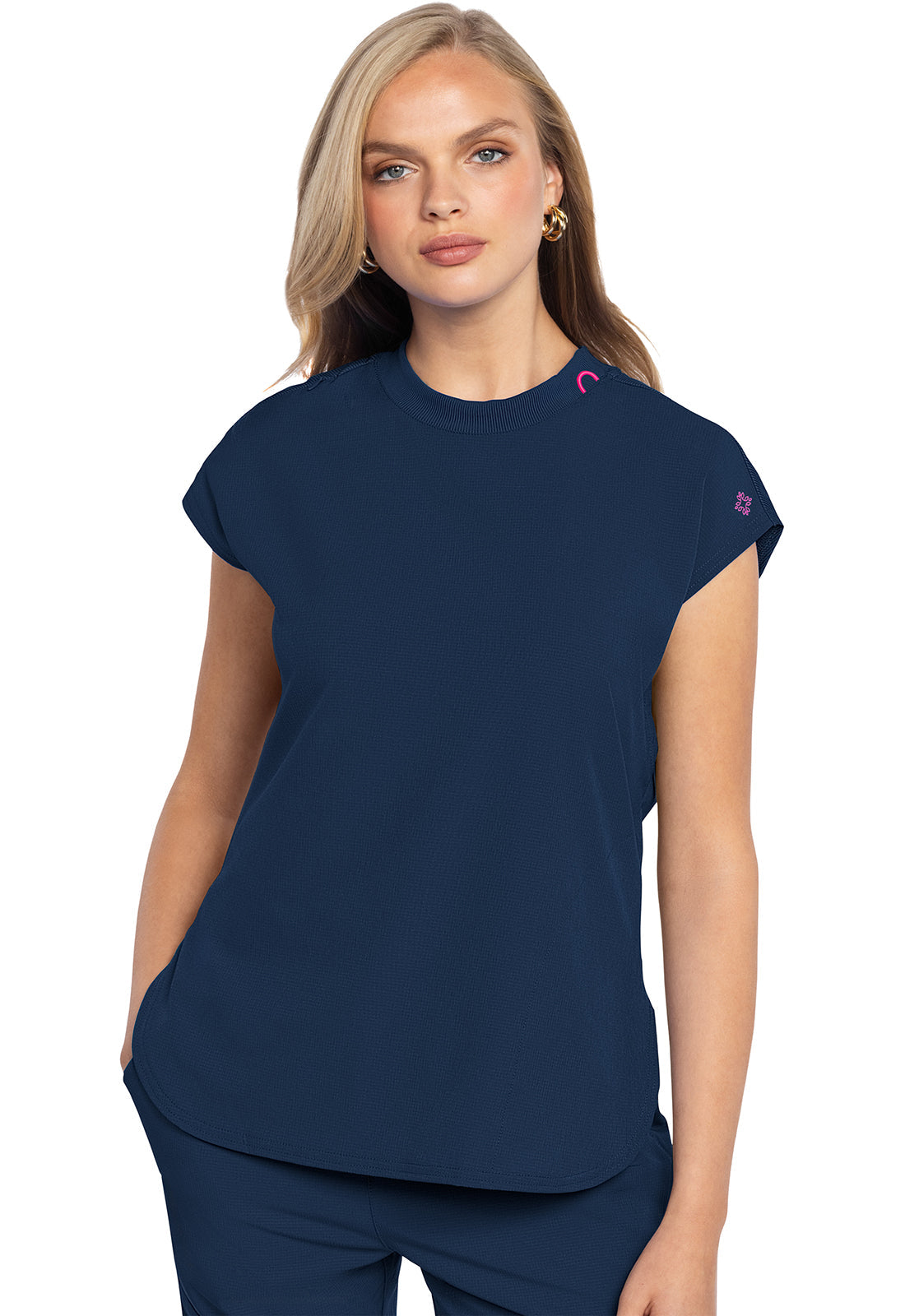 Women's  Round Neck Tuckable Top - Navy