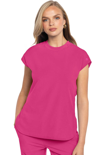 Women's  Round Neck Tuckable Top - Pink Power