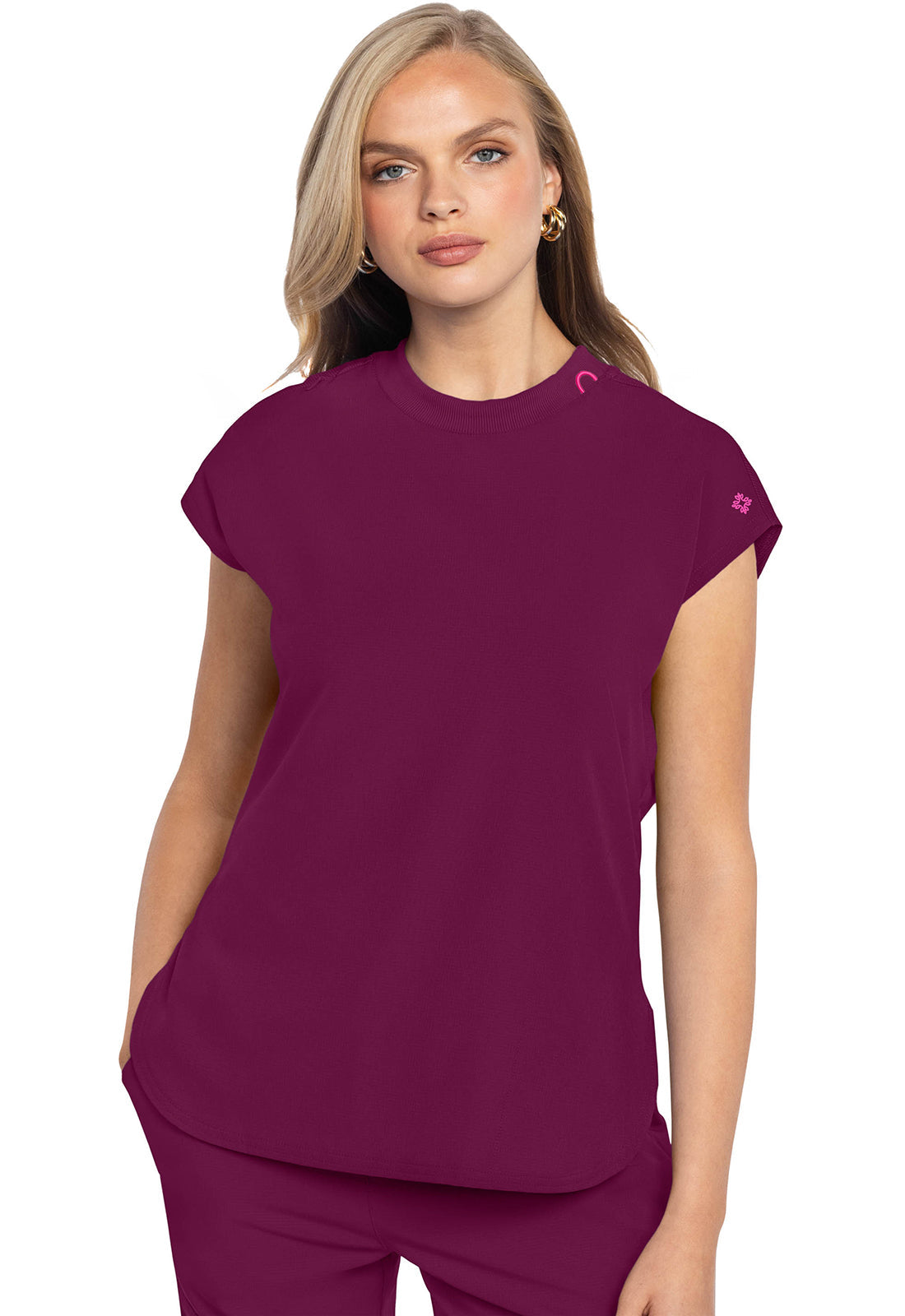 Women's  Round Neck Tuckable Top - Wine