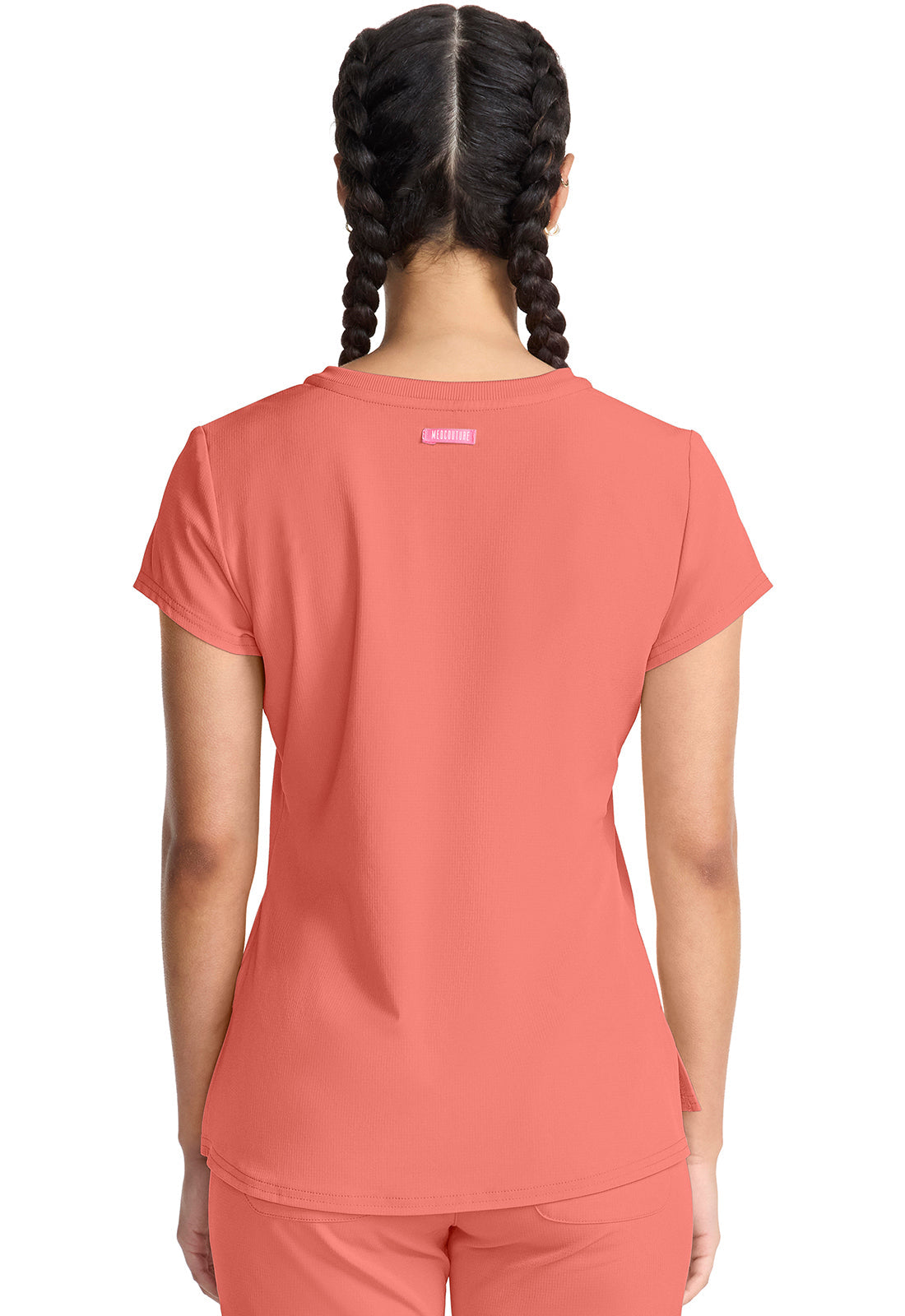Women's Quarter Zip V-Neck Tuckable Top - Coral Fusion