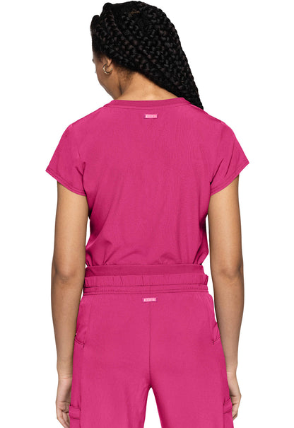 Women's Quarter Zip V-Neck Tuckable Top - Pink Power