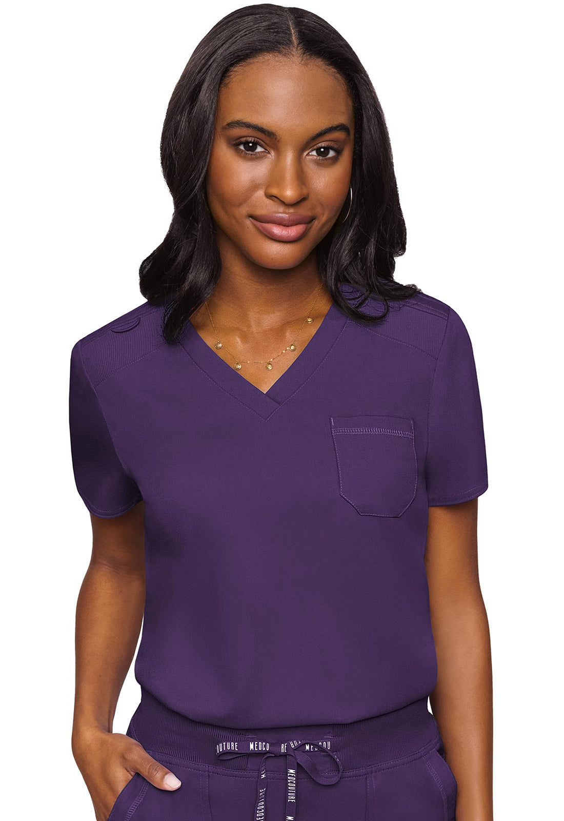 Women's V-Neck Tuck In - Eggplant