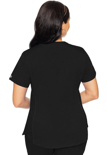 Women's V-Neck Shirttail Top - Black