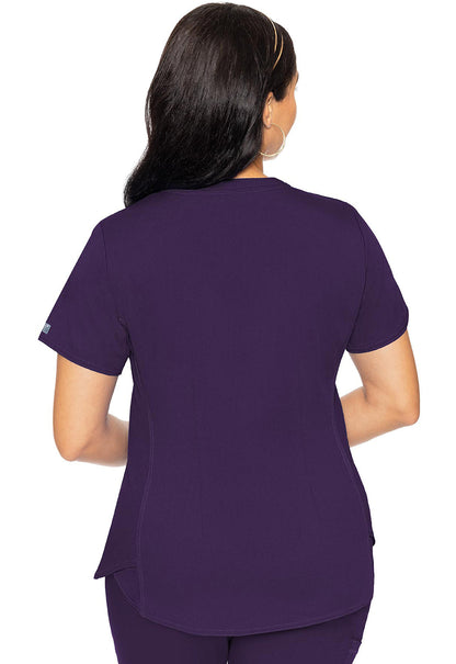 Women's V-Neck Shirttail Top - Eggplant