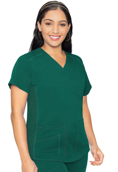 Women's V-Neck Shirttail Top - Hunter Green