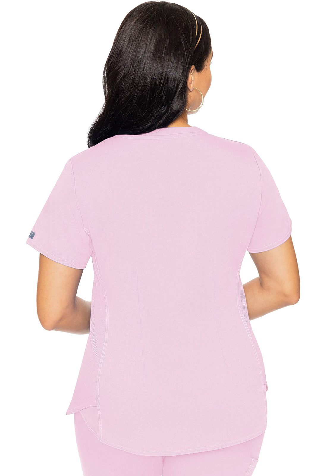 Women's V-Neck Shirttail Top - Ice Pink