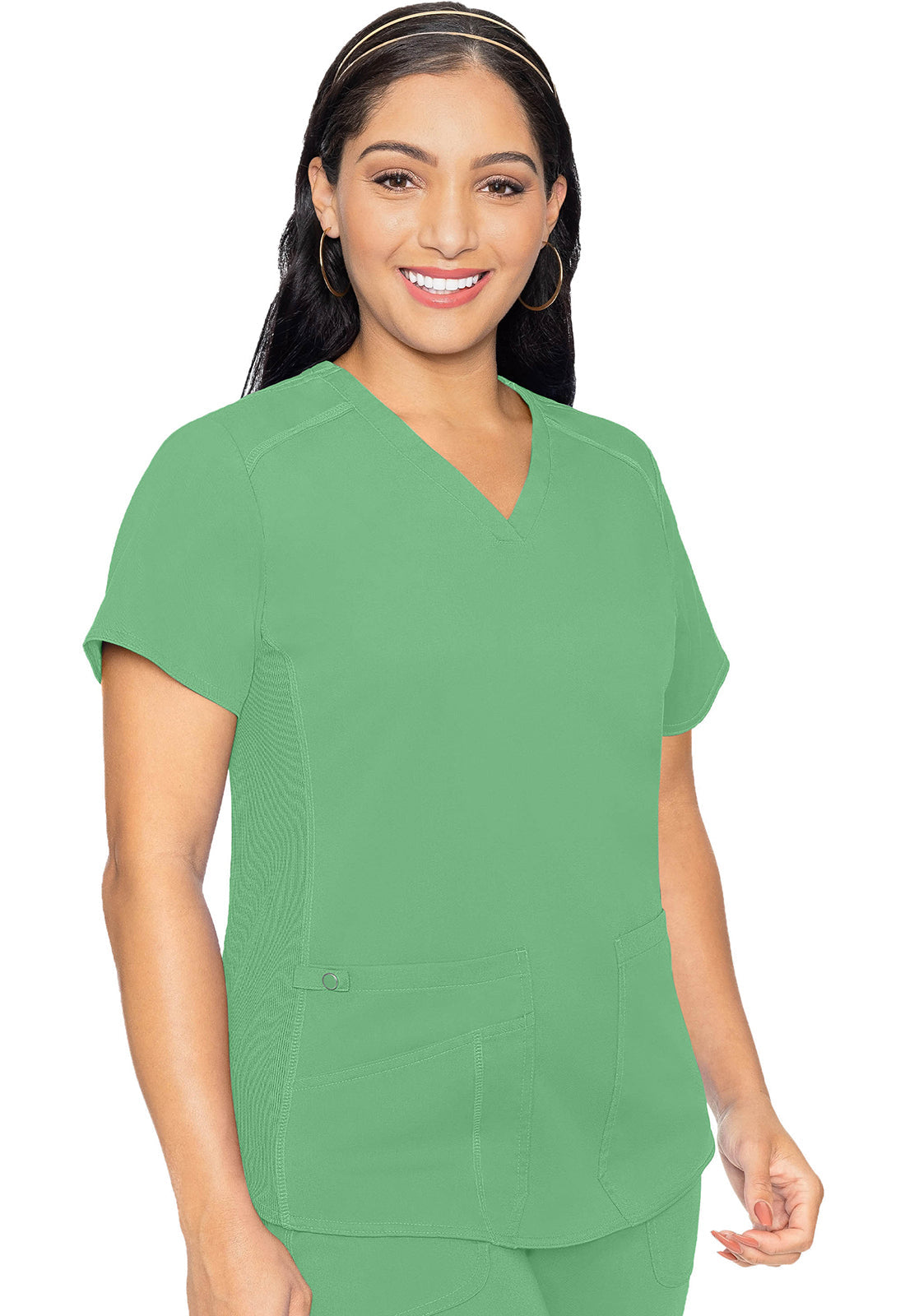 Women's V-Neck Shirttail Top - Kiwi Lime