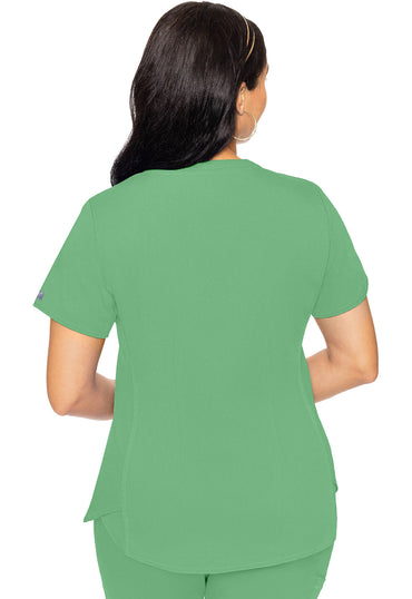 Women's V-Neck Shirttail Top - Kiwi Lime