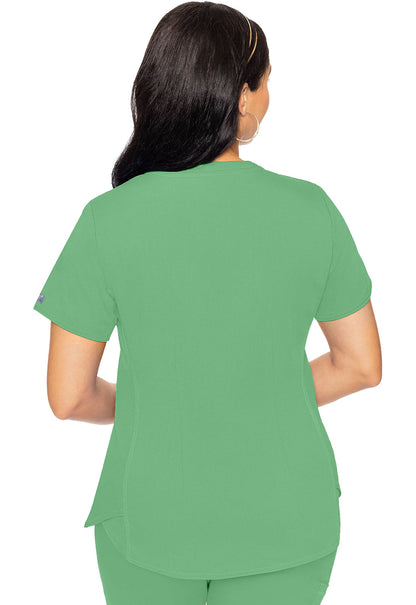 Women's V-Neck Shirttail Top - Kiwi Lime