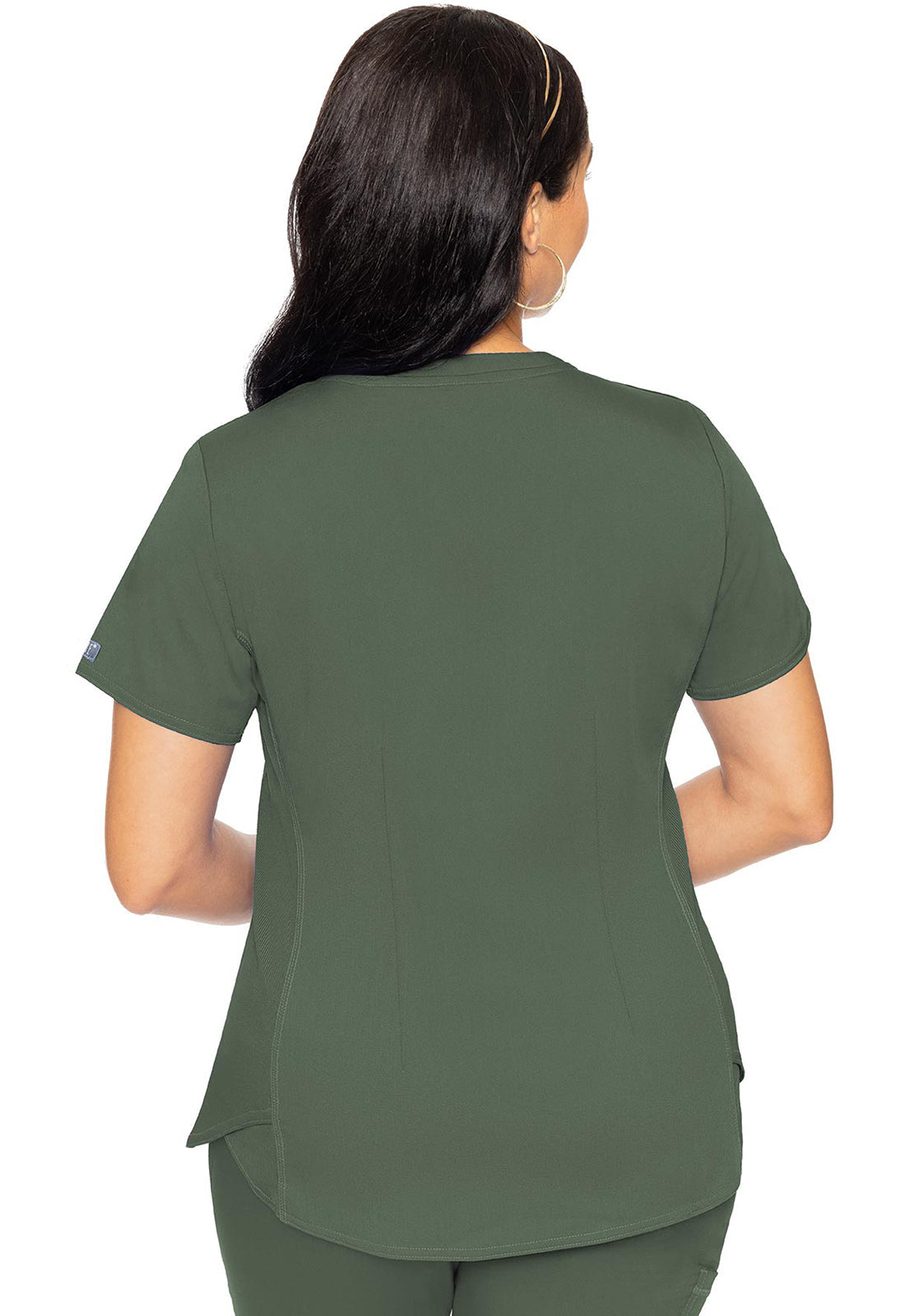 Women's V-Neck Shirttail Top - Olive