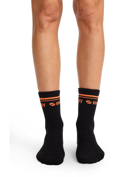 Unisex Athletic Crew Socks - Black/Vivid Orange