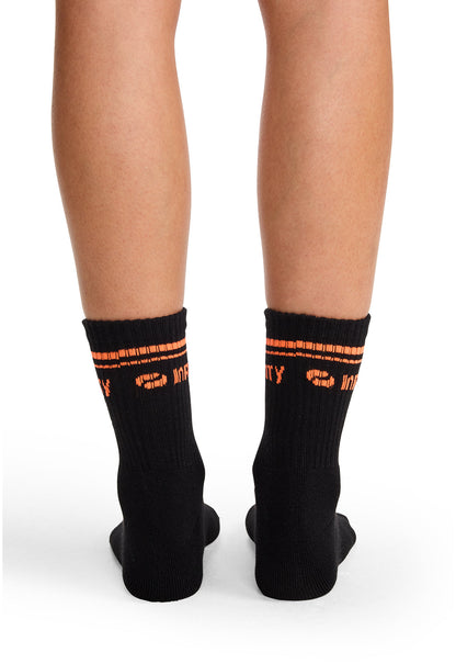 Unisex Athletic Crew Socks - Black/Vivid Orange