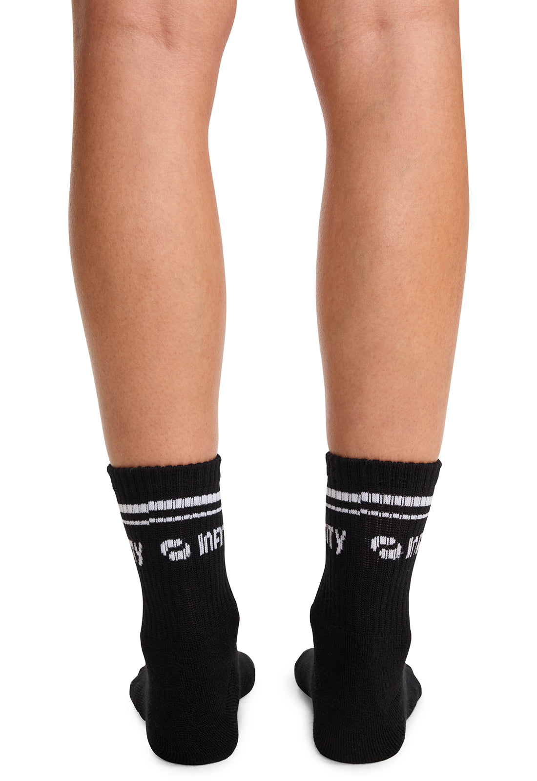 Unisex Athletic Crew Socks - Black/White
