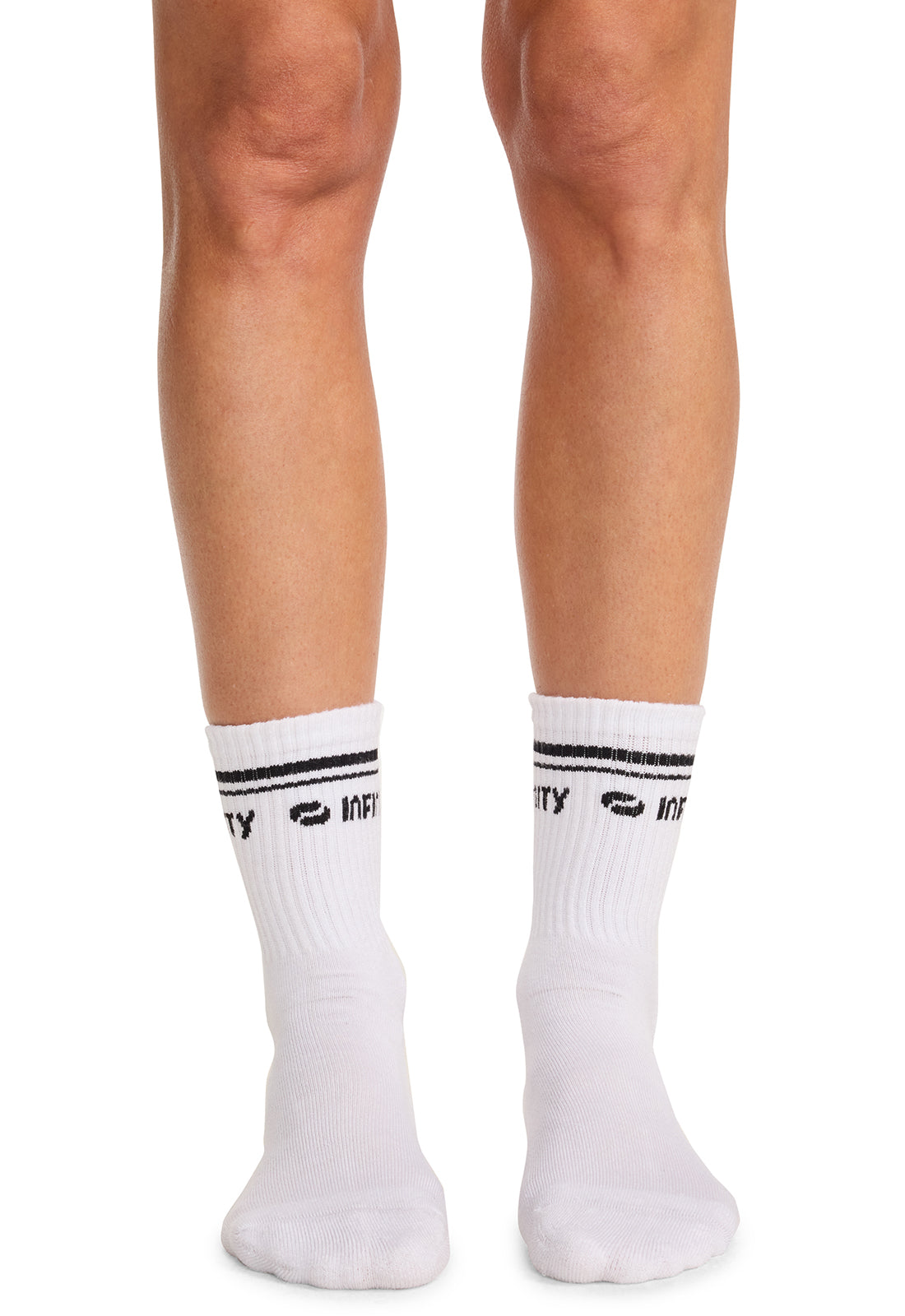 Unisex Athletic Crew Socks - White/Black