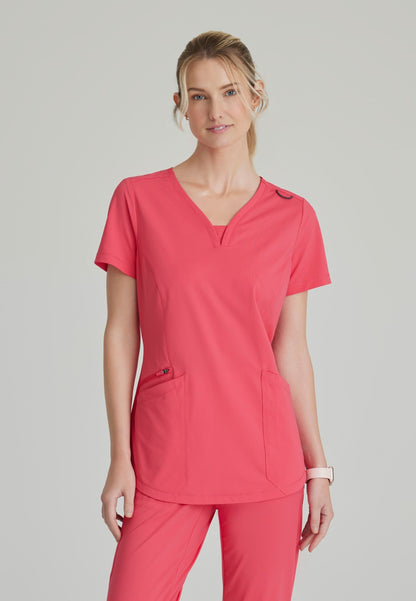 Serene Knit Top - Punch Pink - Jen's Scrubs