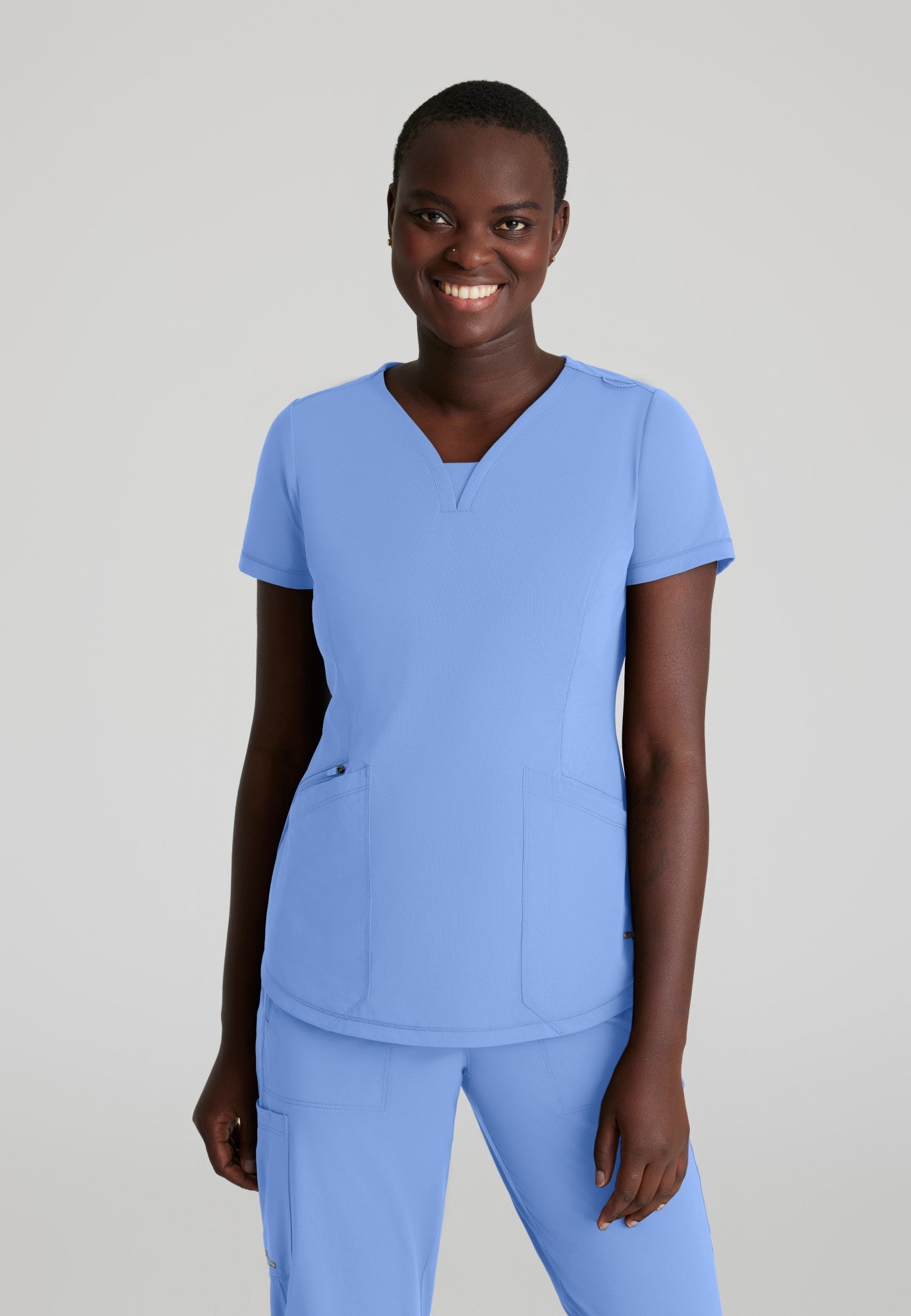 Serene Knit Top - Ciel Blue - Jen's Scrubs