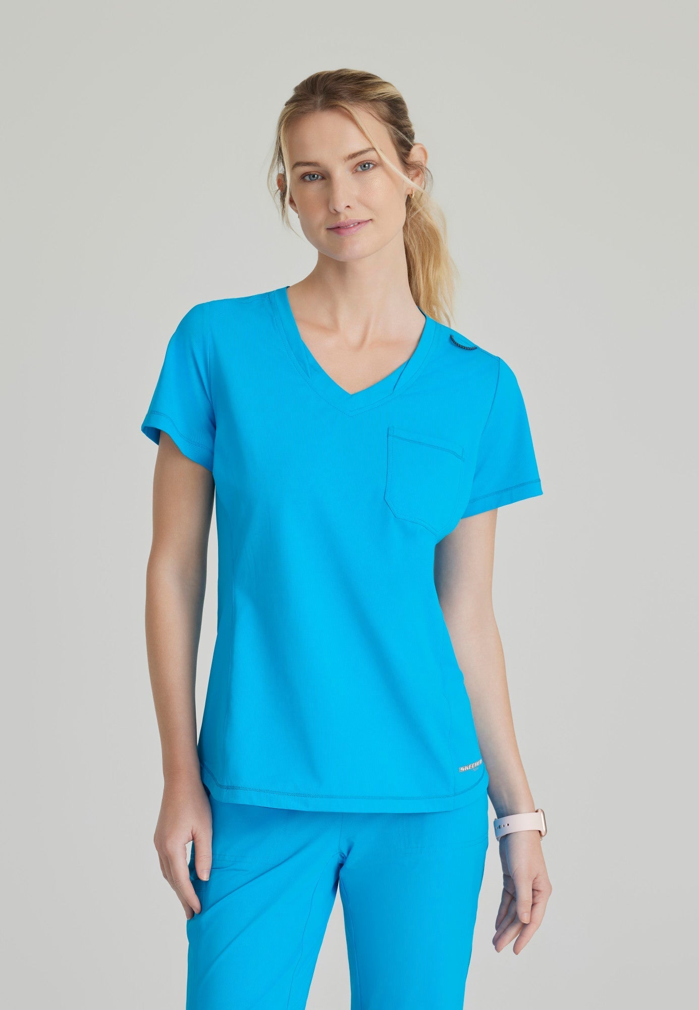 Flow Knit Top - Bold Azure - Jen's Scrubs