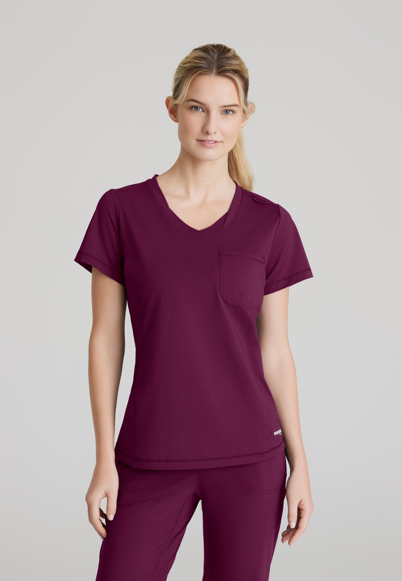 Flow Knit Top - Wine - Jen's Scrubs