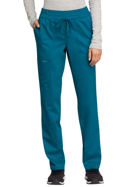 Women's Mid Rise Tapered Leg Drawstring Pant - Caribbean Blue