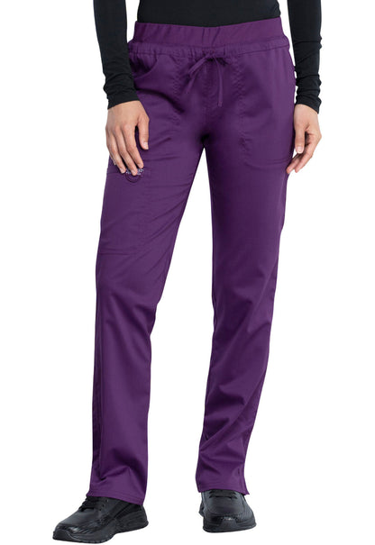 Women's Mid Rise Tapered Leg Drawstring Pant - Eggplant