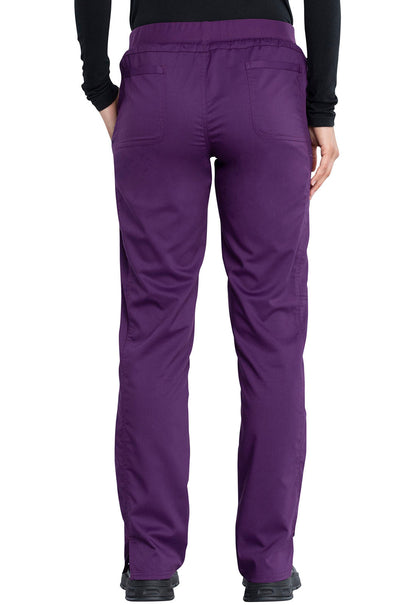 Women's Mid Rise Tapered Leg Drawstring Pant - Eggplant