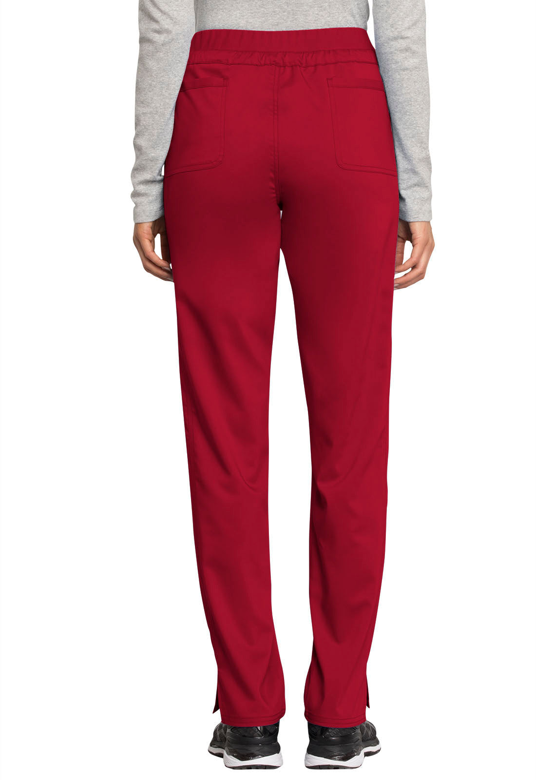 Women's Mid Rise Tapered Leg Drawstring Pant - Red