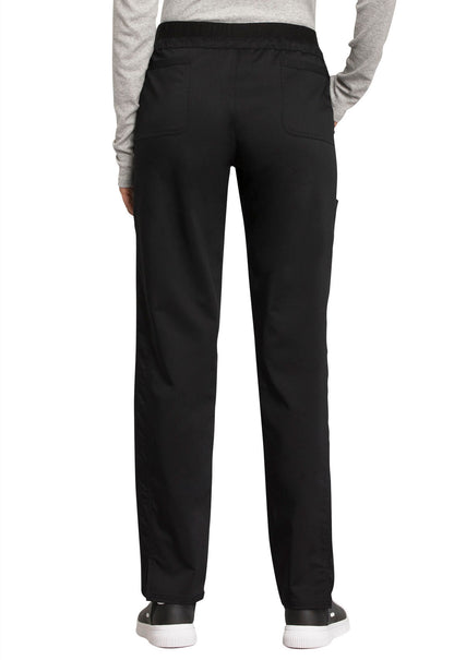 Women's Mid Rise Tapered Leg Drawstring Pant - Black