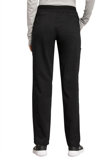 Women's Mid Rise Tapered Leg Drawstring Pant - Black