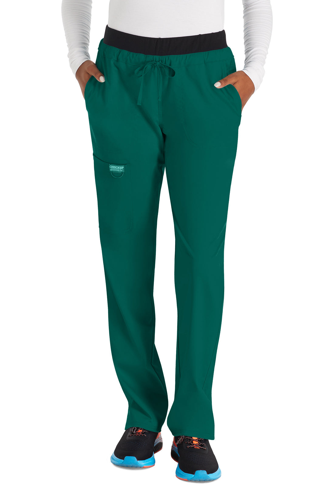Women's Mid Rise Tapered Leg Drawstring Pant - Hunter Green