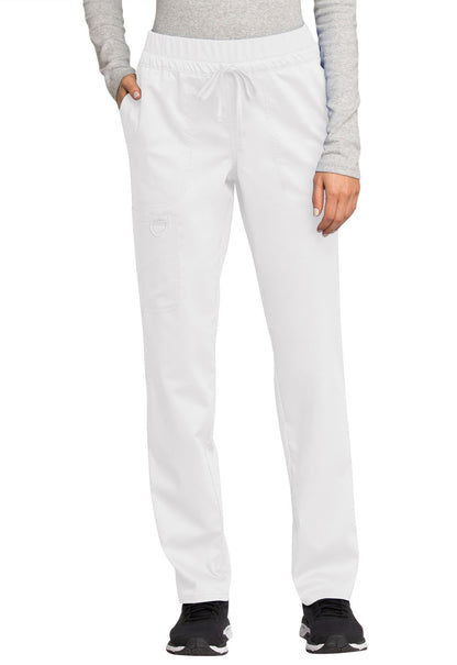 Women's Mid Rise Tapered Leg Drawstring Pant - White