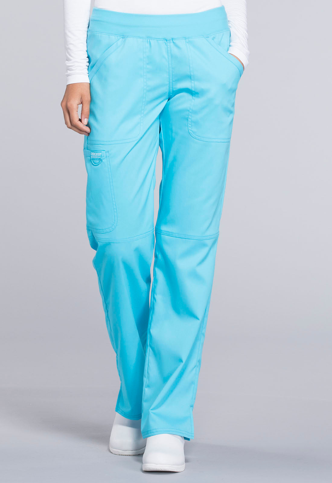 Women's Mid Rise Straight Leg Pull-on Pant - Turquoise