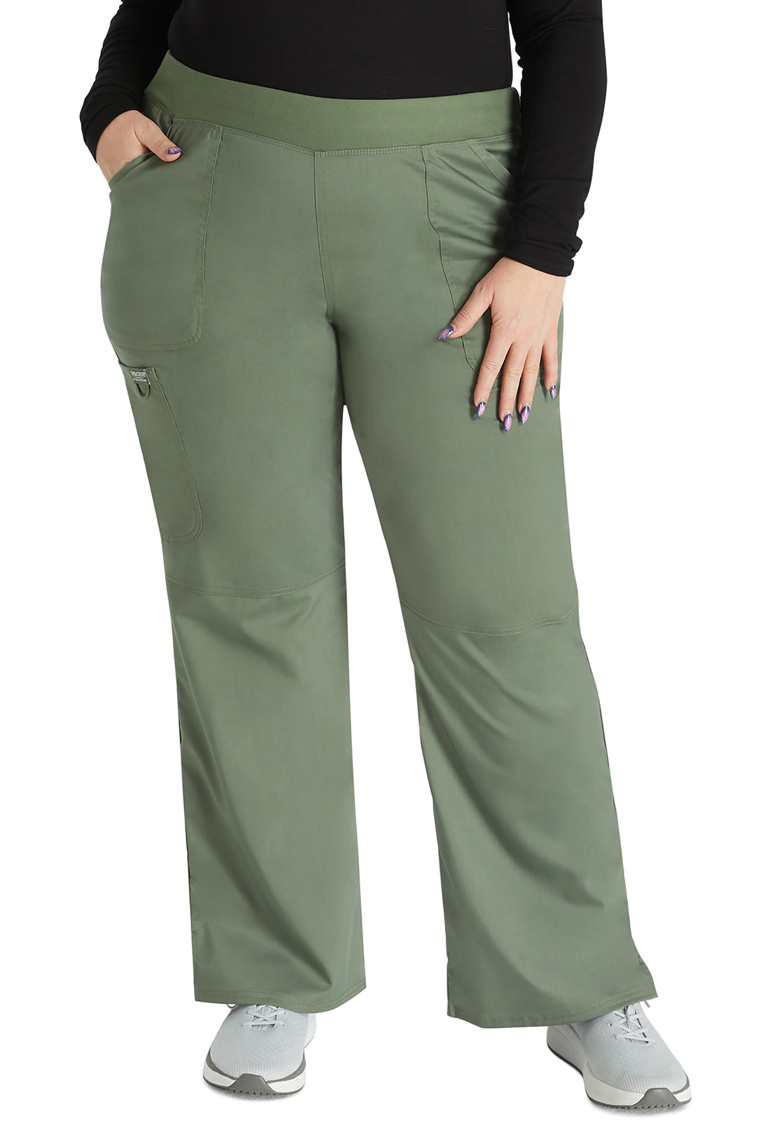 Women's Mid Rise Straight Leg Pull-on Pant - Olive
