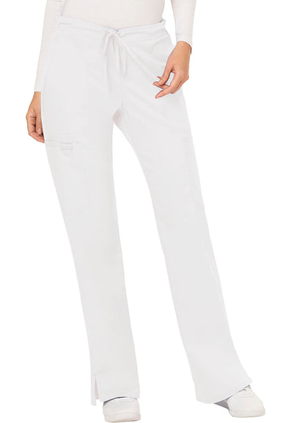 Women's Mid Rise Moderate Flare Drawstring Pant - White