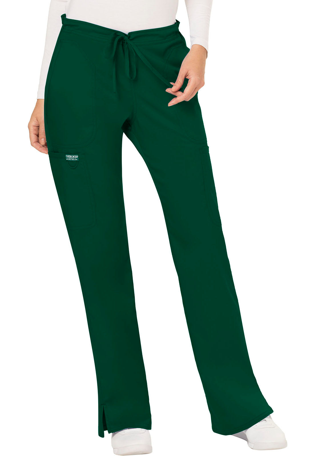 Women's Mid Rise Moderate Flare Drawstring Pant - Hunter Green