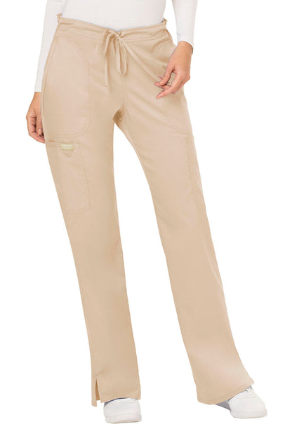 Women's Mid Rise Moderate Flare Drawstring Pant - Khaki