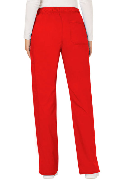 Women's Mid Rise Moderate Flare Drawstring Pant - Red