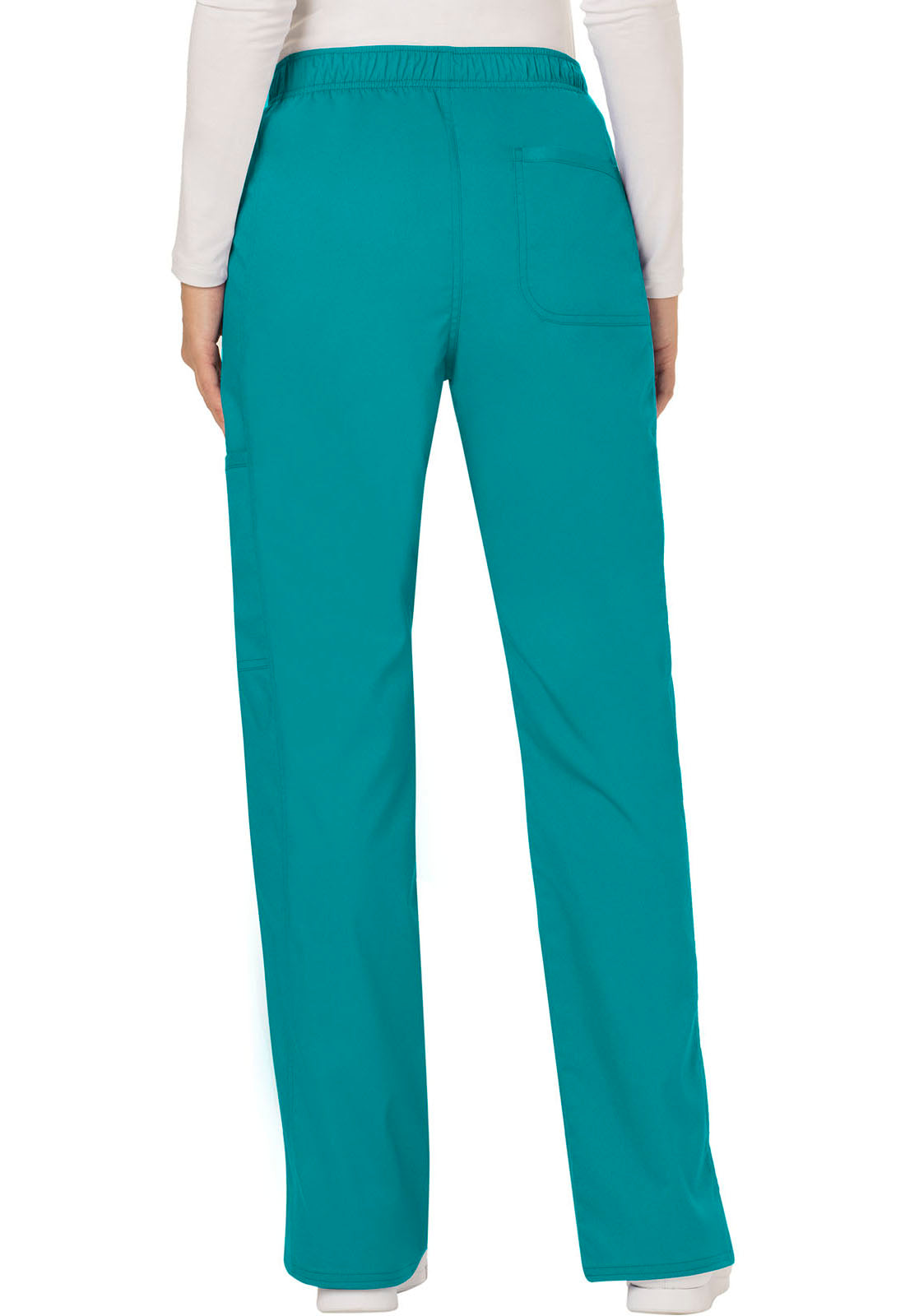 Women's Mid Rise Moderate Flare Drawstring Pant - Teal Blue