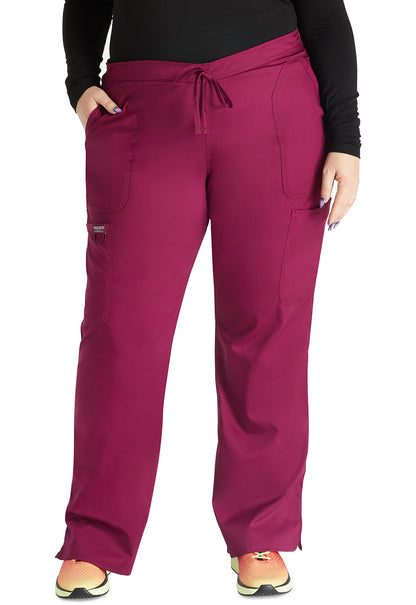 Women's Mid Rise Moderate Flare Drawstring Pant - Wine