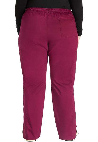 Women's Mid Rise Moderate Flare Drawstring Pant - Wine