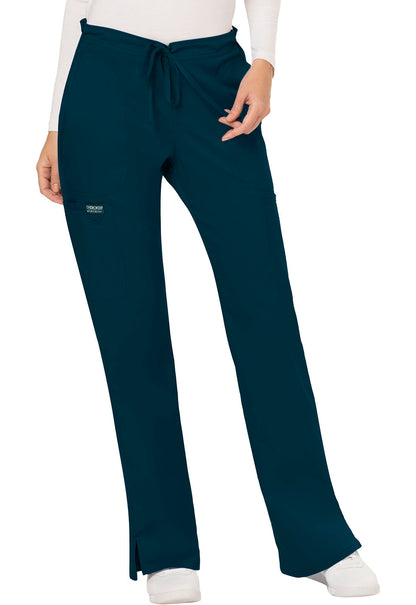Women's Mid Rise Moderate Flare Drawstring Pant - Caribbean Blue