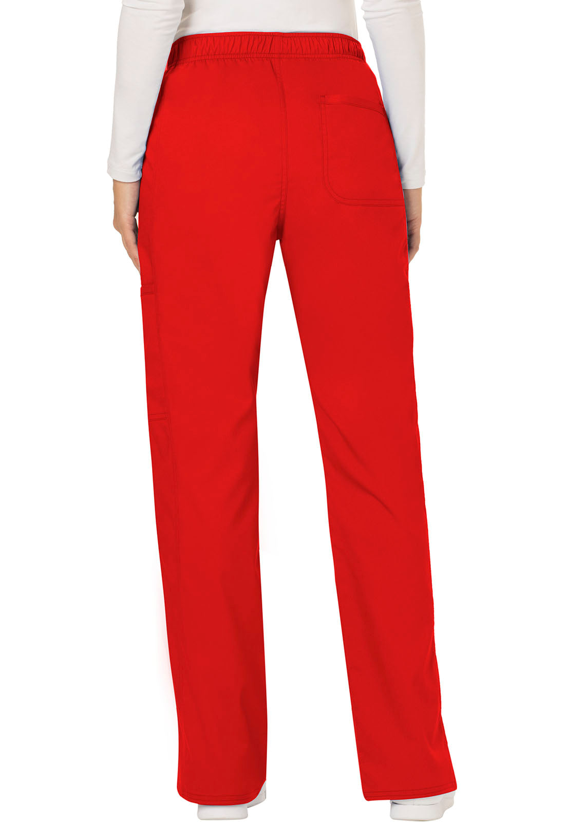 Women's Mid Rise Moderate Flare Drawstring Pant - Red