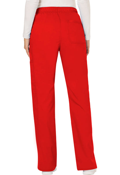 Women's Mid Rise Moderate Flare Drawstring Pant - Red
