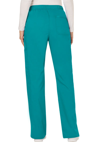 Women's Mid Rise Moderate Flare Drawstring Pant - Teal Blue
