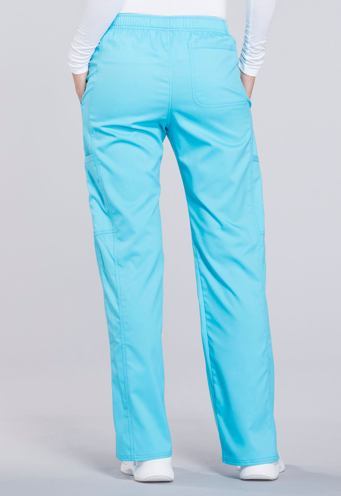 Women's Mid Rise Moderate Flare Drawstring Pant - Turquoise