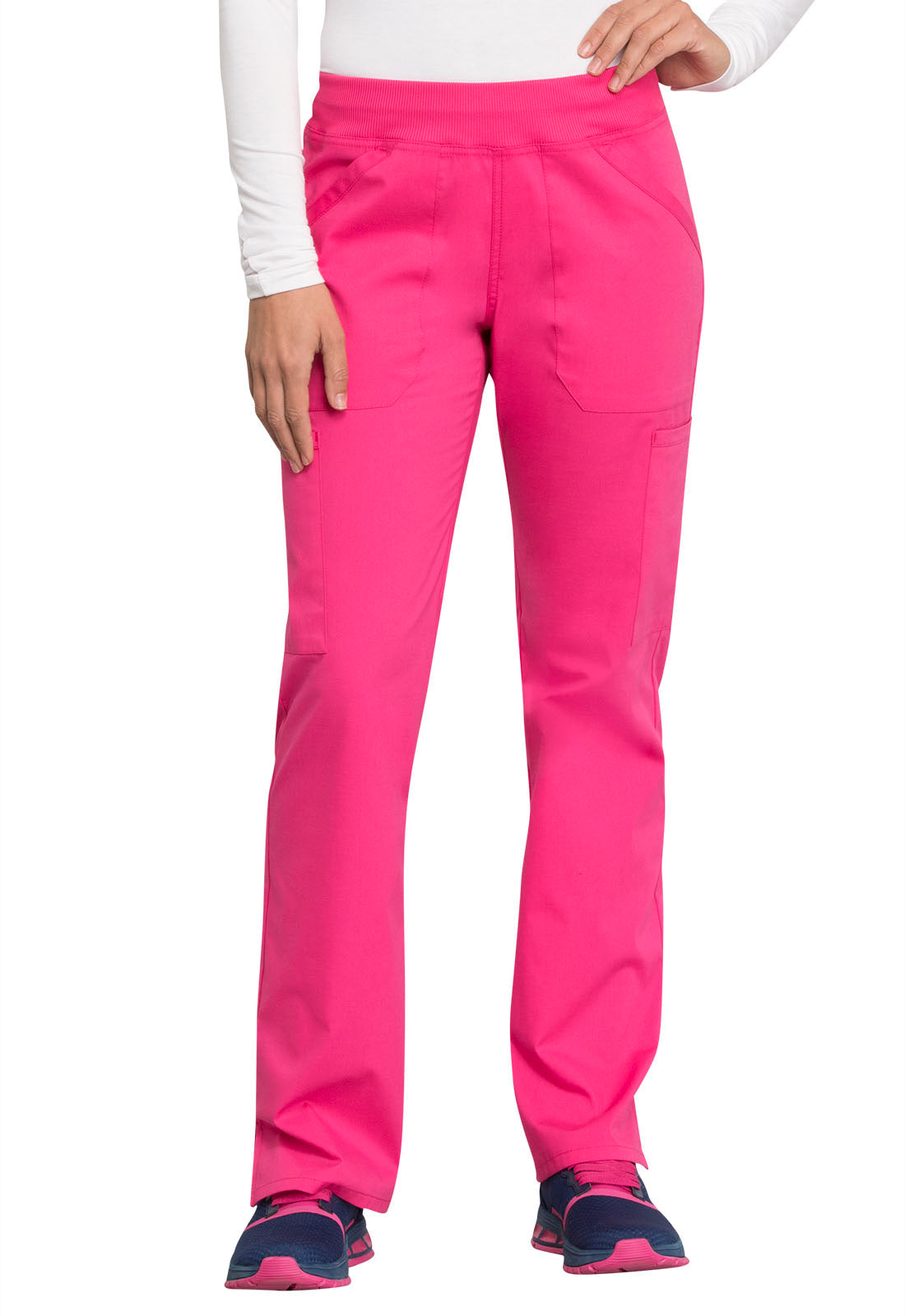 Women's Mid Rise Straight Leg Pull-on Cargo Pant - Electric Pink