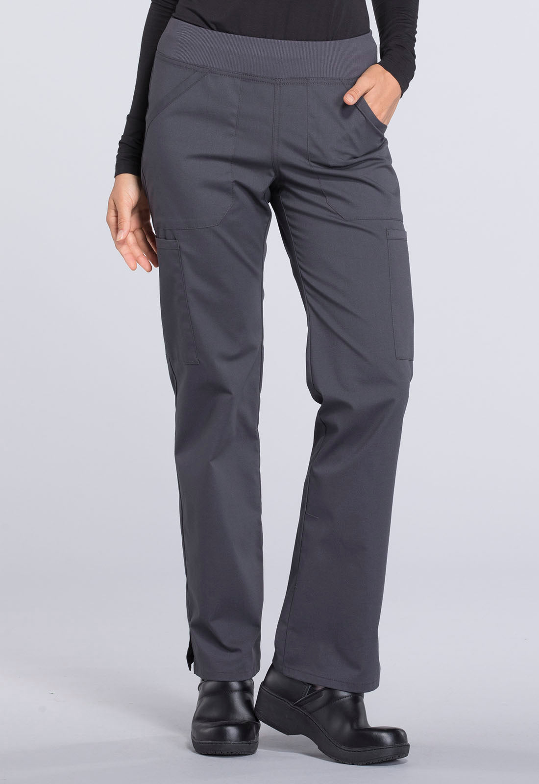 Women's Mid Rise Straight Leg Pull-on Cargo Pant - Pewter