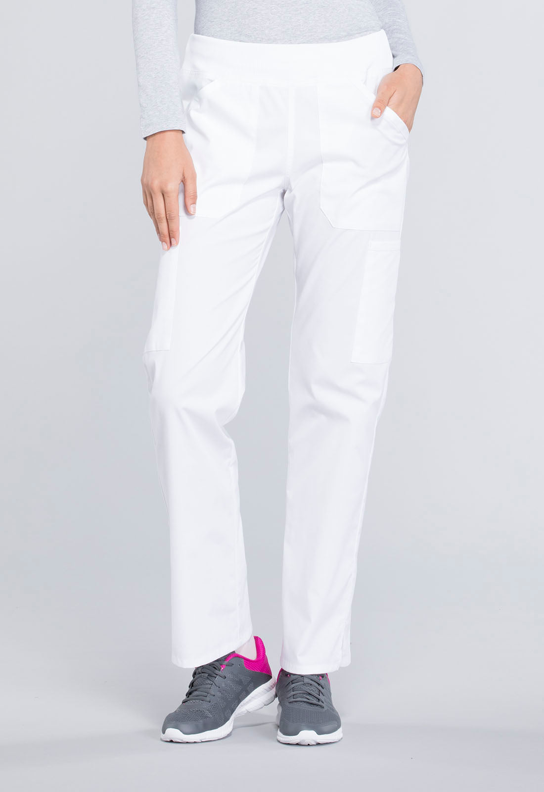 Women's Mid Rise Straight Leg Pull-on Cargo Pant - White
