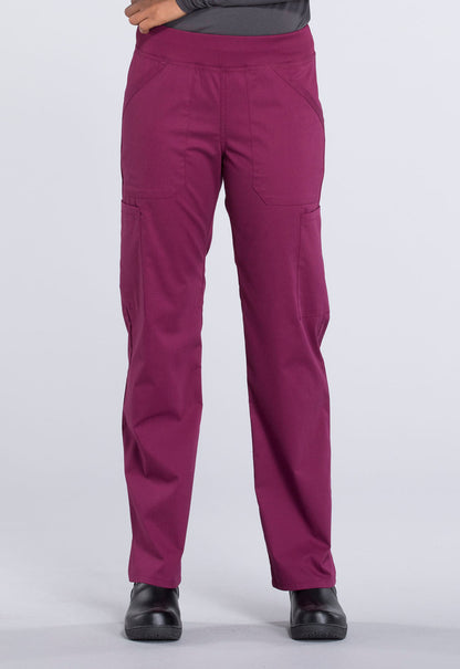 Women's Mid Rise Straight Leg Pull-on Cargo Pant - Wine