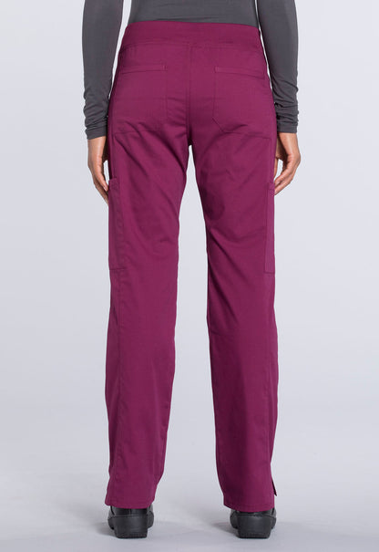 Women's Mid Rise Straight Leg Pull-on Cargo Pant - Wine